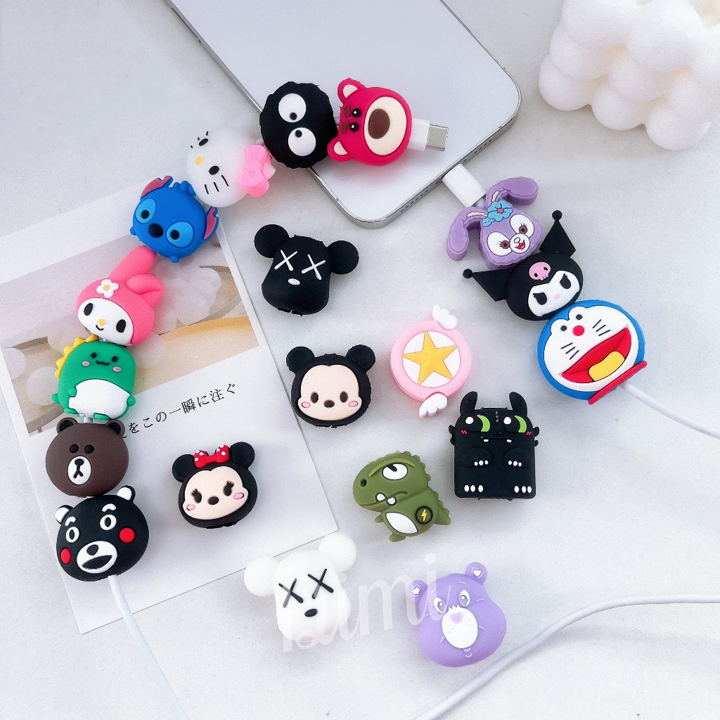 【ส่งจากไทย ราคาถูก】Cable Bite ที่กันสายหัก ลายการ์ตูน cable protector สำหรับ สายชาร์จ iP/Android/USB/Type-C