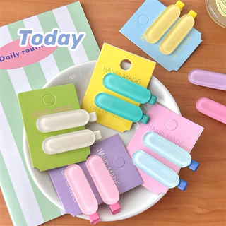 Cute 285 กิ๊บติดผม กิ๊บหนีบผมวงรี สีพาลเทลเรียบ 2 ชิ้น/แพ็ค