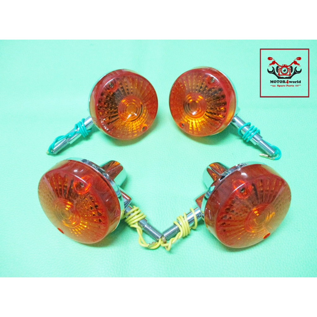 TURN SIGNAL SET F&R Fit For SUZUKI RV50 RV90 RV75 RV125 // ชุดไฟเลี้ยวหน้า-หลัง