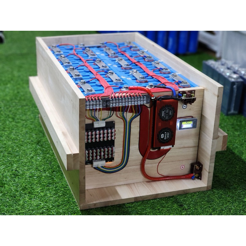 48v 200ah ครบชุดพร้อมใช้ แบตลิเธียม 3.2v 16s ครบชุด BMS DALY 100A แบตเตอรี่ LiFePo4 ใส่ Active Balan