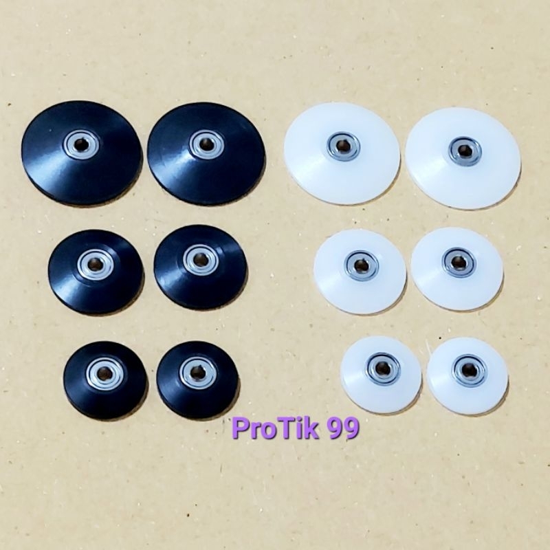 พิงราง พิงโรลเลอร์ ดำและขาว สำหรับ Tamiya Mini 4wd รถ Mini4wd ทุกแบรนด์