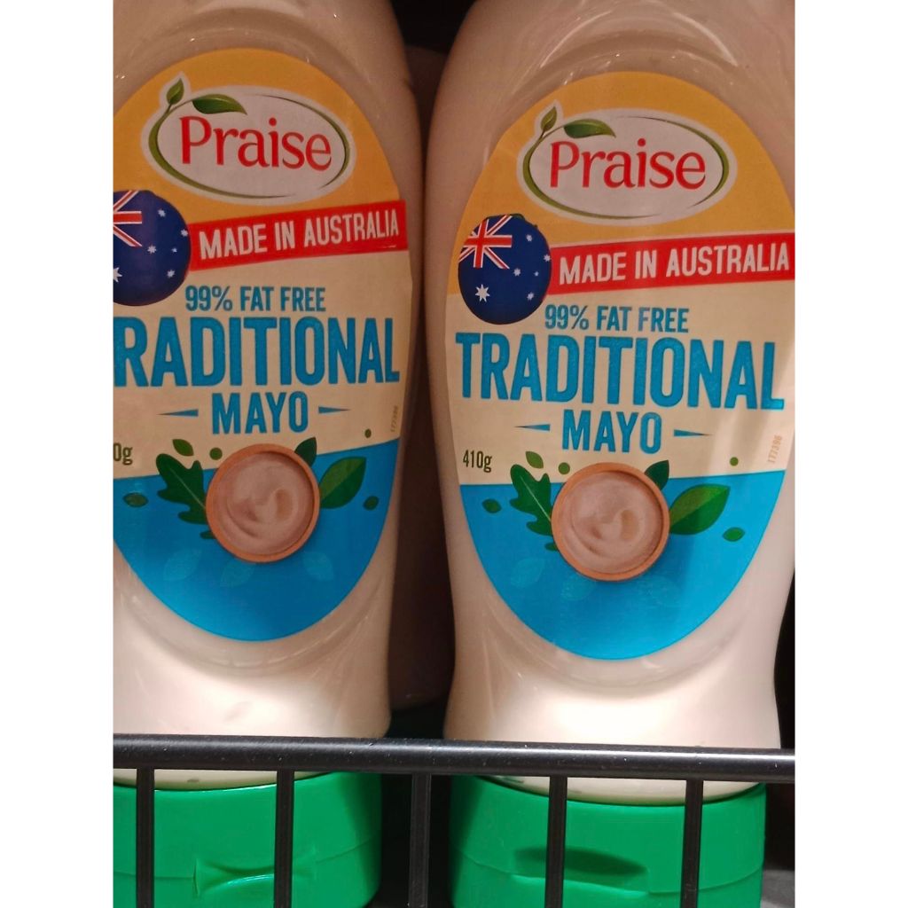 PRAISE 99% Fat Free Traditional Mayo Mayonnaise 410g * XL JAR - AUSTRALIAN FOOD IMPORT *