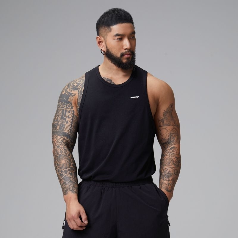 เสื้อกล้าม ผ้าฝ้าย 100%  ลายปัก BOOM'