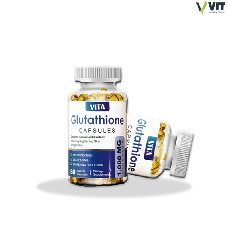 (60 เม็ด) VITA กลูต้าไธโอน Glutathione 1000 มิลลิกรัม สารต้านอนุมูลอิสระคอลลาเจนต่อต้านความชรา 60/120 แคปซูล