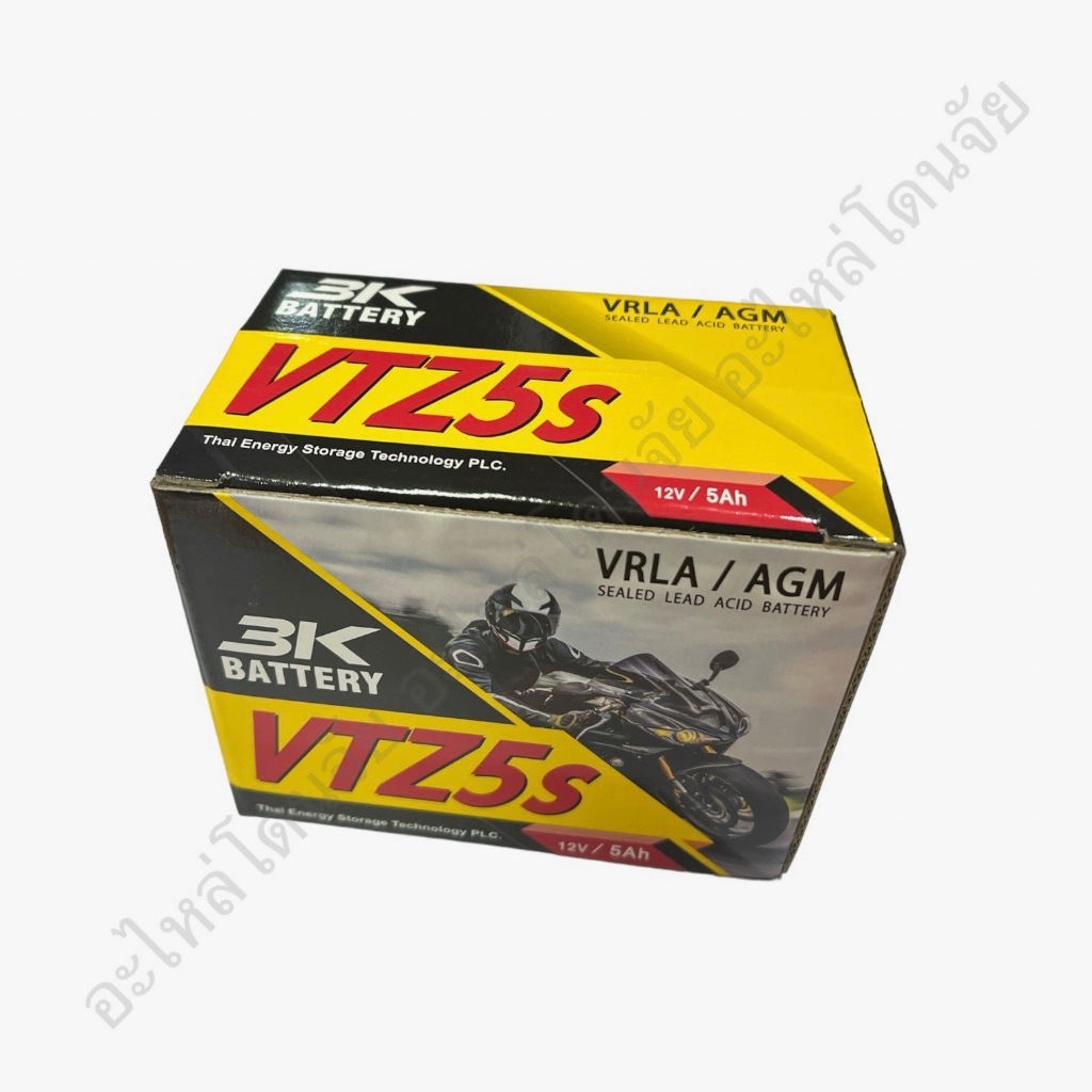**NEW**แบตเตอรี่ 3 K สำหรับรถมอเตอร์ไซด์ 3K BATTERY  VTZs [12 Volt / 5-7 Ah / VRLA / AGM] แท้!!