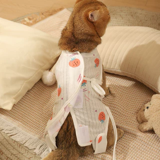 [🚚 พร้อมส่ง] ชุดกันเลียสัตว์เลี้ยง ป้องกันเลียแผลหลังผ่าตัด Strawberry Cat Sterilization Suit เสื้อทำหมัน