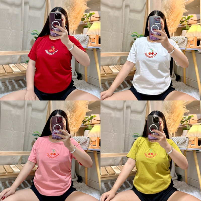 569 เสื้อสาวอวบปักเชอร์รี่พรางหุ่น : อก 34-48