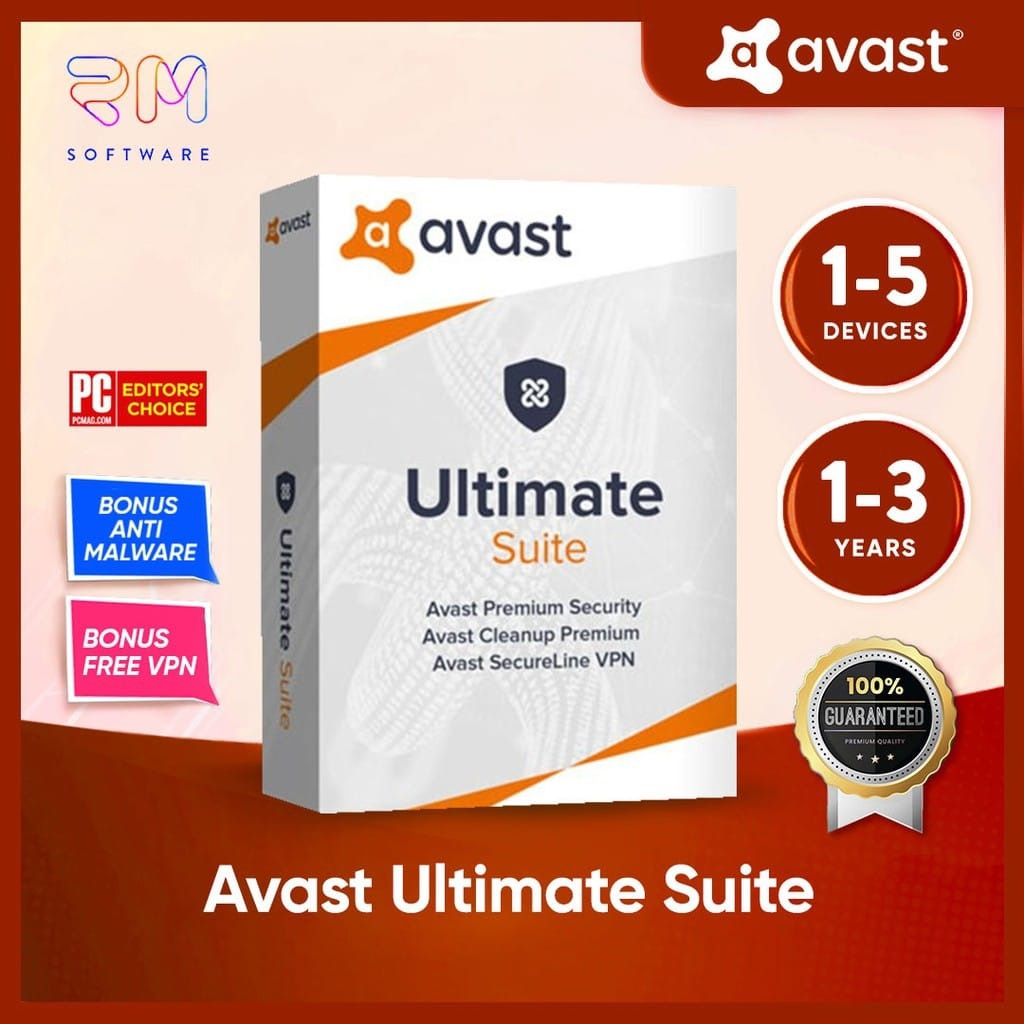 Avast Premium Security Ultimate Suite Antivirus | 1 to 3 Year ORIGINAL | Latest Version
