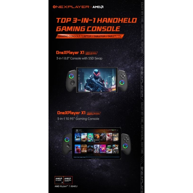 Onexplayer X1 Mini 8840u เครื่องเล่นเกม ทำงานดูหนัง Handheld Gaming มือสองสภาพใหม่มาก