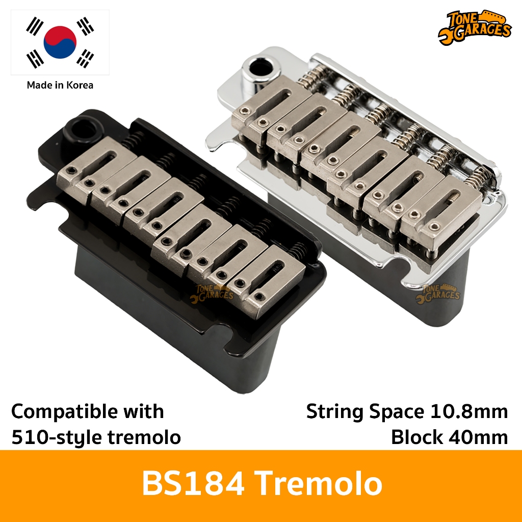 2 Point Tremolo Guitar Bridge (10.8mm) with Steel Block 40mm ชุดคันโยก 2 เสา Made in Korea