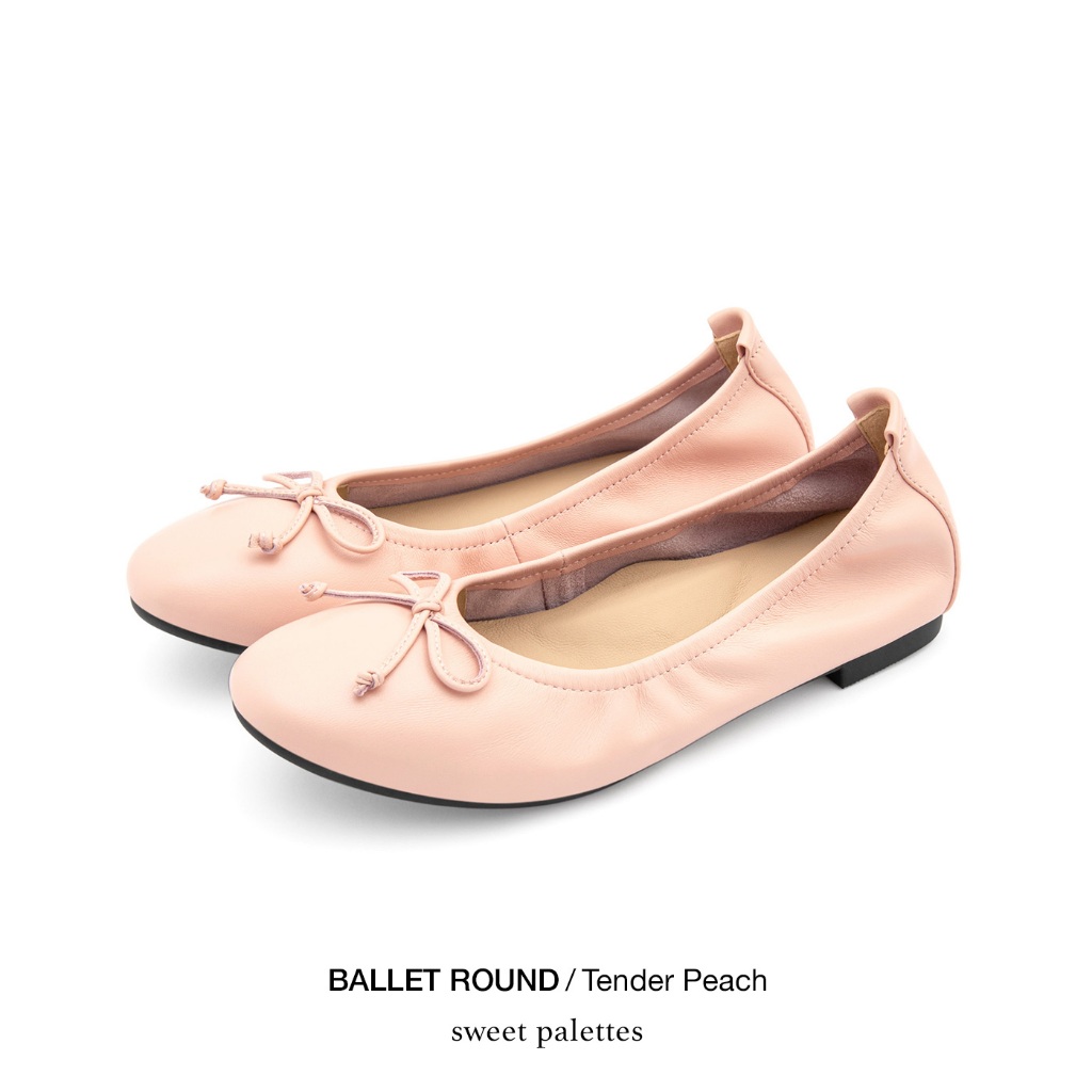 Sweet Palettes รองเท้าหนังแกะ Ballet Round Tender Peach