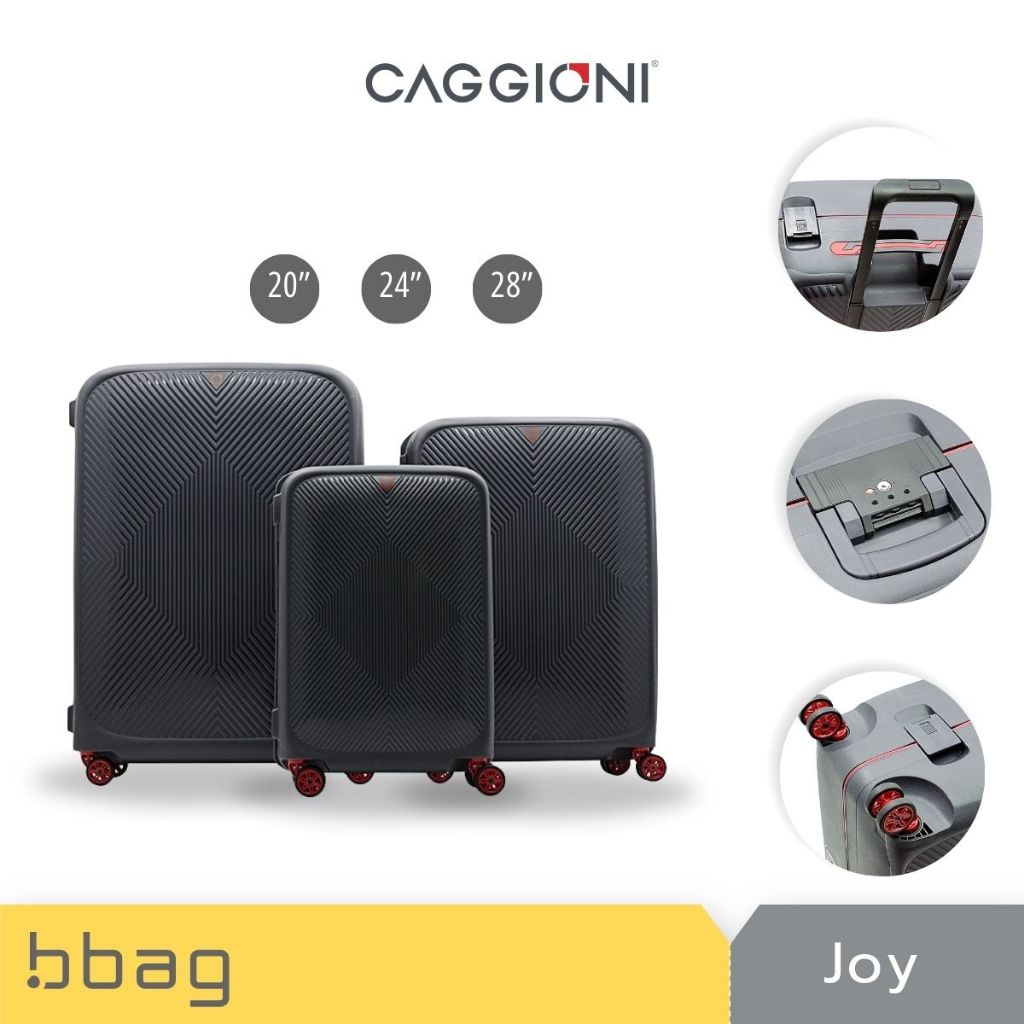 CAGGIONI กระเป๋าเดินทาง รุ่นจอย (Joy) C20021 : สีเทา