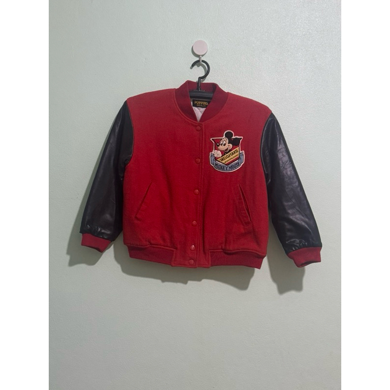 เสื้อ Vintage Kid Planet Hollywood Walt Disney World Red Wool Varsity Coat 1991 Medium