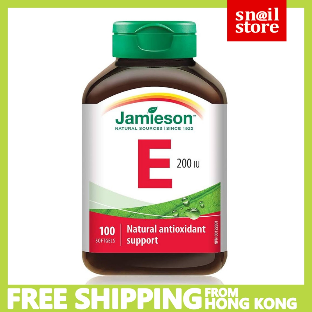 Jamieson Natural Vitamin E (200 IU) 100 softgels (EXP 2028) วิตามินอีธรรมชาติต่อต้านวัย