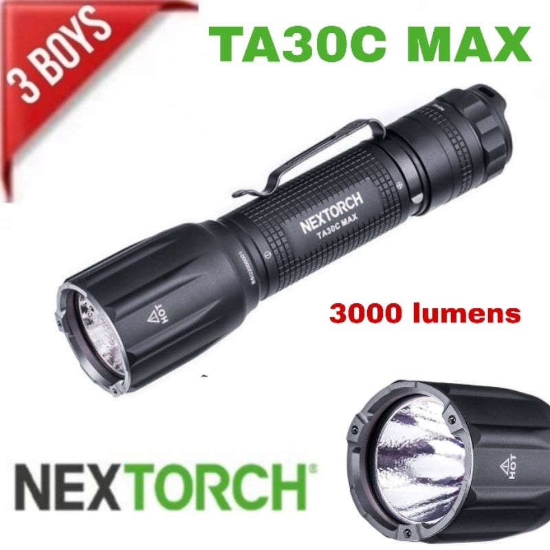 ไฟฉาย Nextorch รุ่น TA30C MAX 3000 lumens One-step Strobe ไฟฉายยุทธวิธี ระบบชาร์จ IPX-8 กันน้ำ กันกร