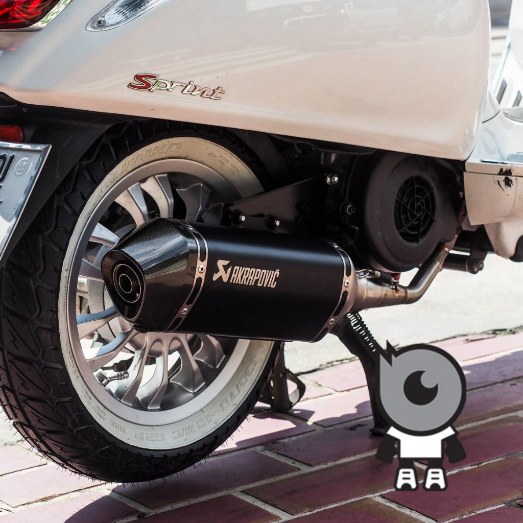 ท่อแต่ง Akrapovic Full System แท้ New Vespa รุ่น Lx,S,Sprint, Primavera