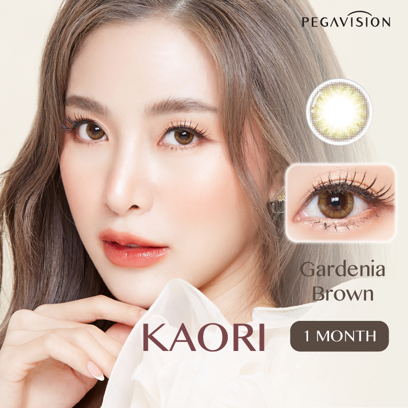 คอนแทคเลนส์สี รายเดือน PEGAVISION รุ่น KAORI สี Gardenia Brown (2 เลนส์/กล่อง)