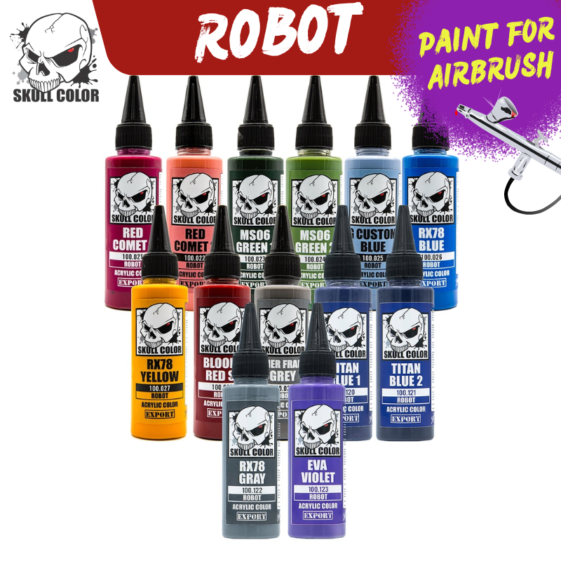 Skull Color : Robot สีพร้อมใช้สำหรับแอร์บรัชสูตร Acrylic ขนาด 60ml