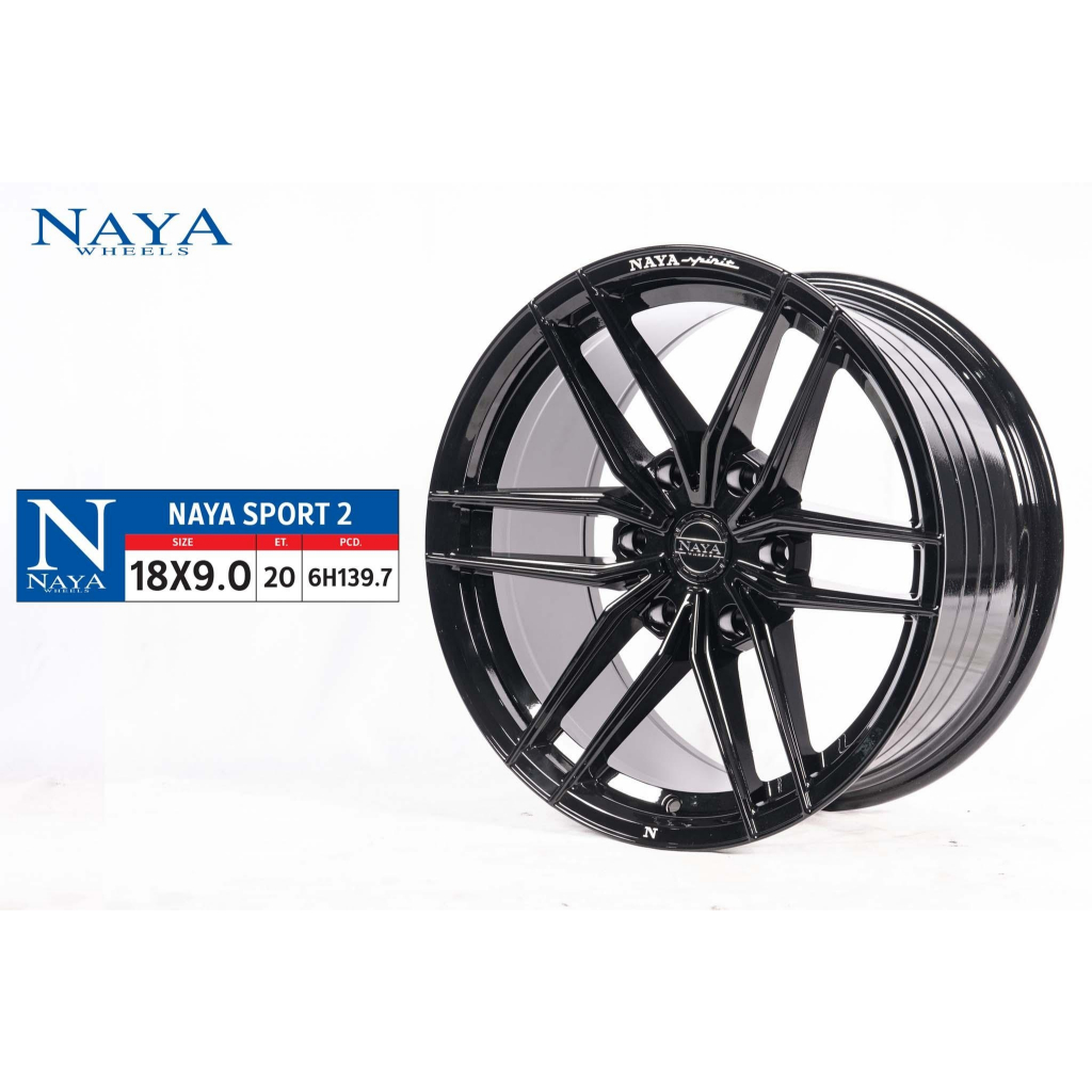 ล้อแม็ก NAYA รุ่น SPORT-2 18x9.0 6X139.7 ออฟเซ็ต+20 สีดำเงาทั้งวง