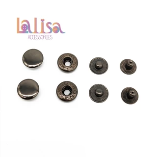 กระดุมแป๊ก สแน็ปตกแต่งเสื้อผ้า 1แพ็ค10ชุด 15mm iron snap button+8050# underparts (B-3-C,8050#)