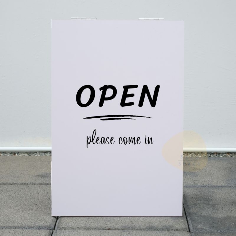 ป้ายเปิด ปิด open closed ตั้งพื้น พับเก็บได้ ข้อความตามภาพ 40x60 cm