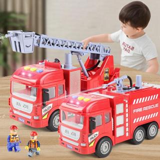 [พร้อมส่ง]รถดับเพลิงจำลองฉีดน้ำ รถเฉื่อย โมเดลรถของเล่น รถดั…