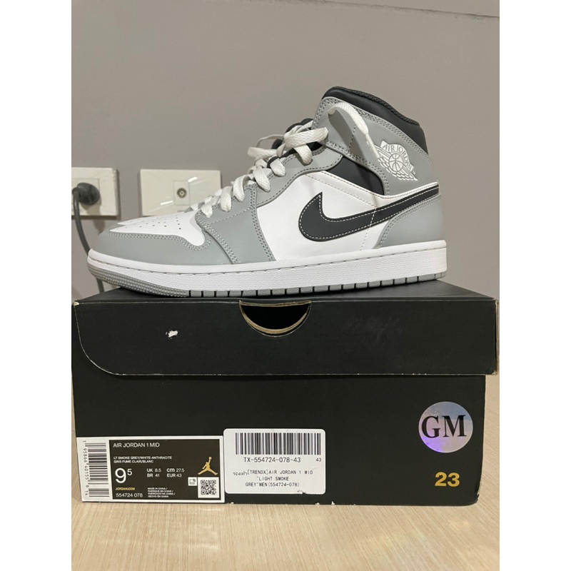 AIR JORDAN 1 MID LT SMOKE GREY