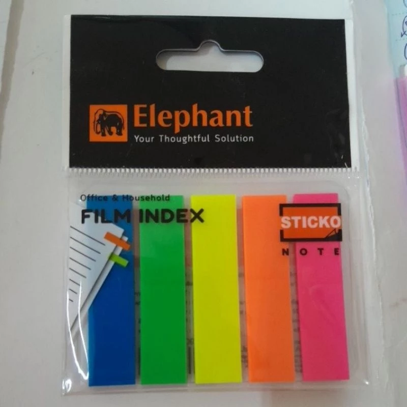 1 อัน Elephant ตราช้าง ฟิล์มอินเด็กซ์ Post it ขนาด 12×50 mm.