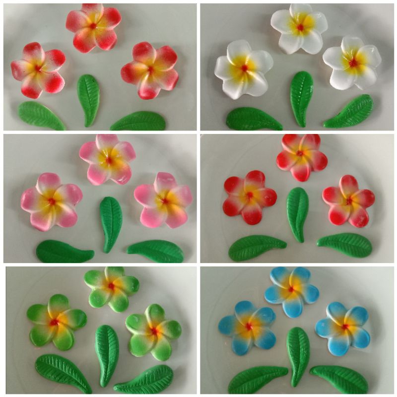 ดอกลีลาวดีเซรามิค ดินเผา งานDIY ตกแต่งผนัง 1ชุดมี6ชิ้น มี2แบบ ดอกนูน ดอกแบน