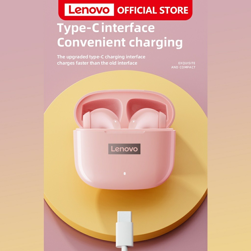 Lenovo LP40 Plus หูฟังบลูทูธไร้สาย กันน้ำ มีไมโครโฟน ลดเสียงรบกวน HD Bluetooth 5.3 สินค้าพร้อมส่ง