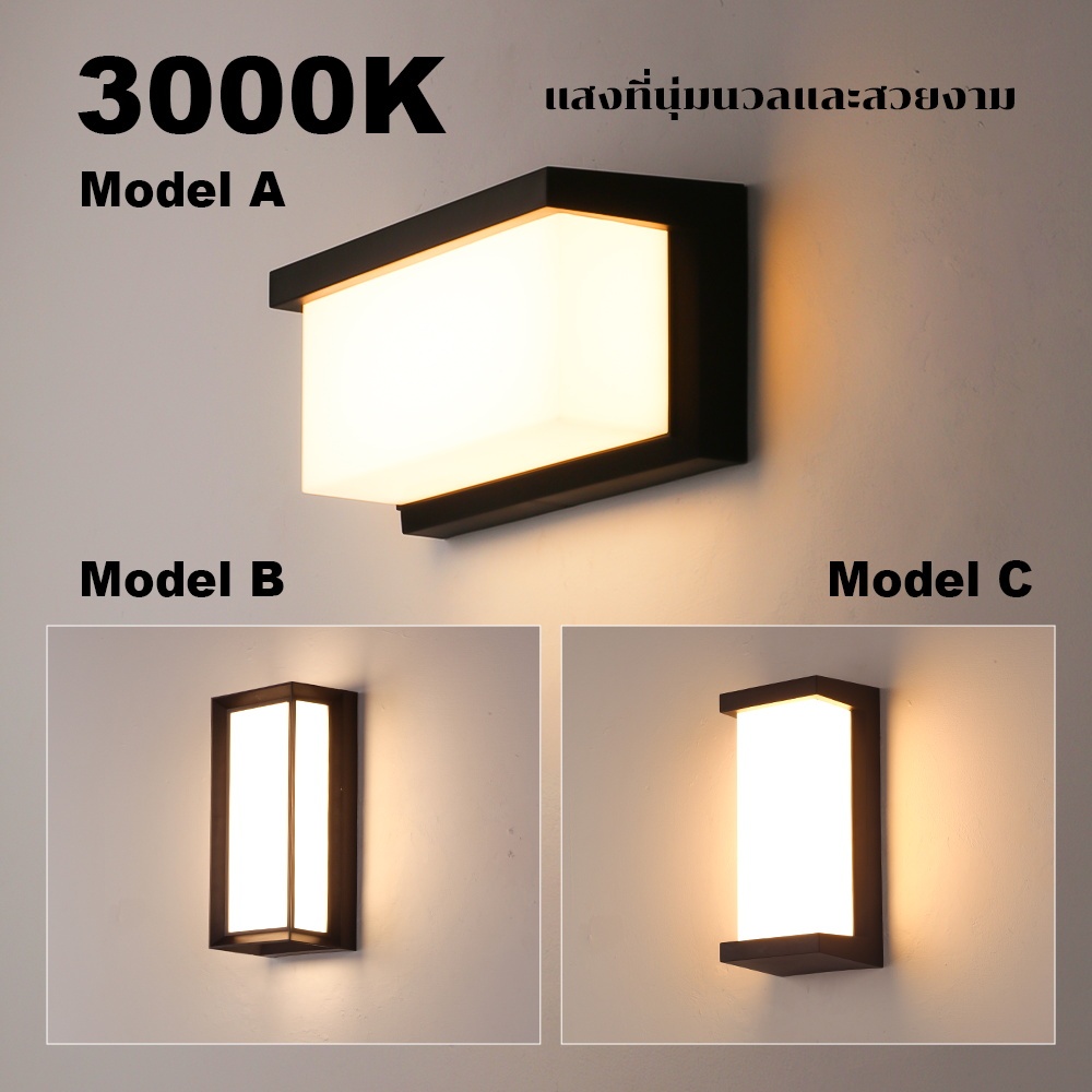 โคมไฟติดผนังกลางแจ้ง LED 24W กันน้ำ IP68 ไฟสว่างสูง ใช้ในสวน ทางเดิน หน้าบ้าน ไฟตกแต่งประหยัดพลังงาน - รูปที่ 3