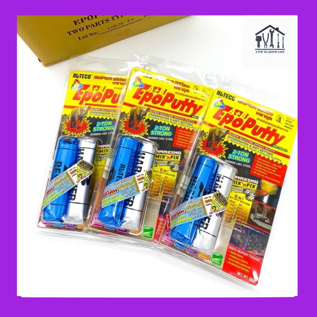 กาวมหาอุด Alteco Epoxy กาวอีพ๊อกซี่เนื้อดินน้ำมันอุดรอยรั่ว อีพ๊อกซี่ EpoPutty Alteco ครอบจักรวาล