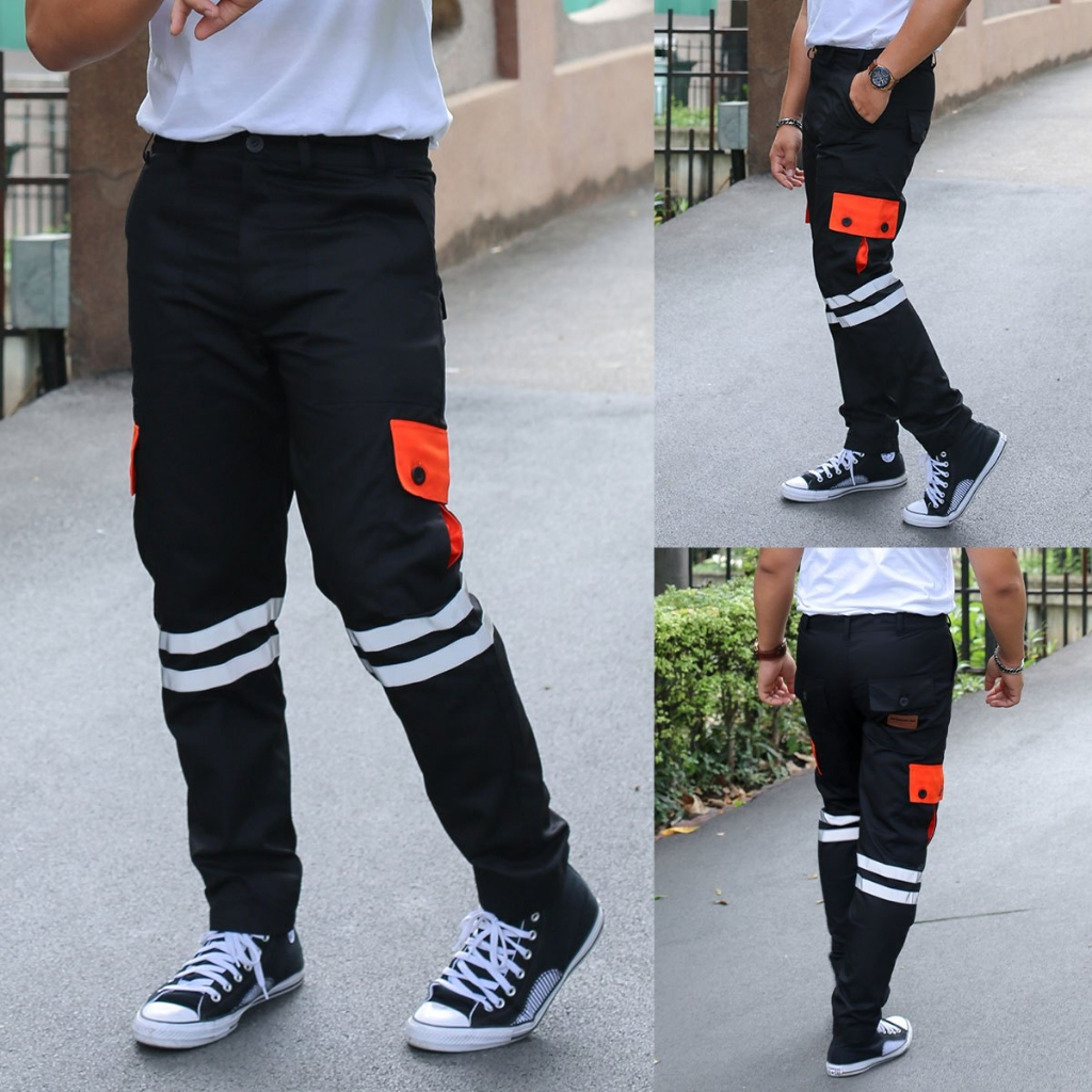 WORKWEAR THAILAND :กางเกงคาร์โก้ รุ่น Super Rider ขายาว กระบอกเล็ก ติดแถบสะท้อนแสง ไรเดอร์ ทำงานช่าง — صورة 4