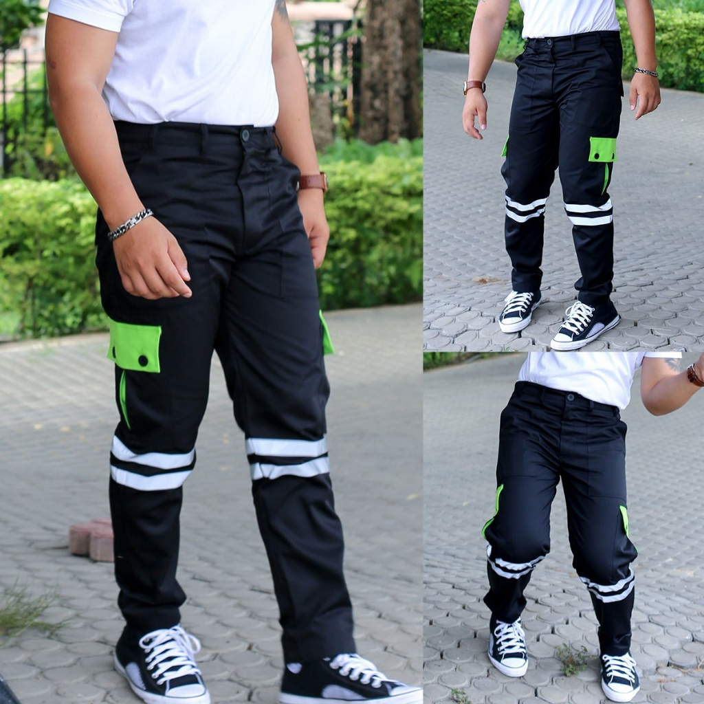 WORKWEAR THAILAND :กางเกงคาร์โก้ รุ่น Super Rider ขายาว กระบอกเล็ก ติดแถบสะท้อนแสง ไรเดอร์ ทำงานช่าง — صورة 7