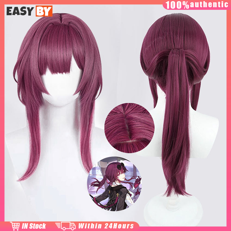 ร้านอยู่ที่ไทย star rail Kafka Wig Cosplay วิกผมยาวคอสเพลย์อนิเมะ ยาว45CM สีม่วง