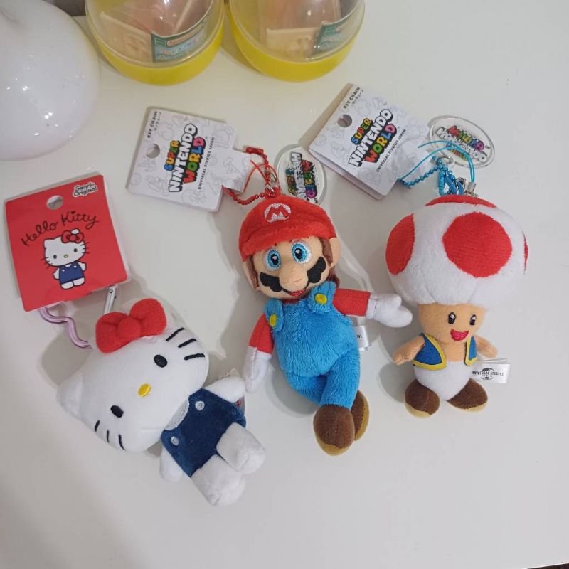 พวงกุญแจเห็ด/มาริโอ้เล็ก/kitty mario mushroom USJ