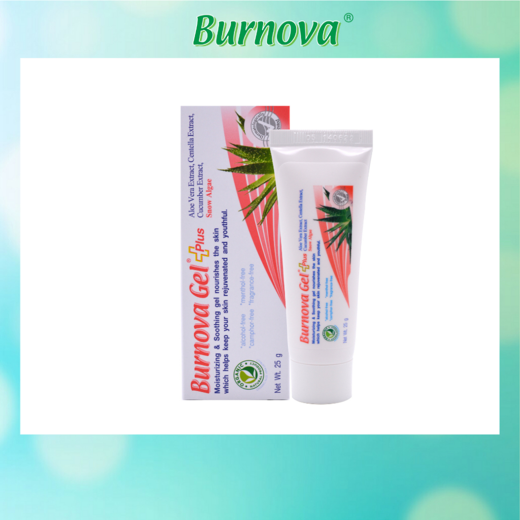 Burnova Gel Plus Snow Algae Extract 25 g เบอร์นโนว่า เจล พลัส สโนว์ แอลจี้ 25 กรัม