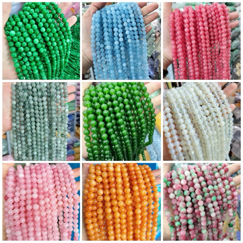 หินนำโชค 8มิล SALE‼️เส้นยาว37ซม 🎉สีไม่ซีด #คุณภาพดีที่สุด #ส่งเร็ว #มีราคาส่ง