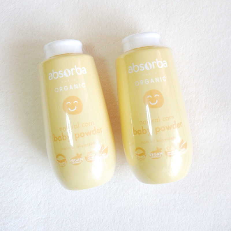 แอ็บซอร์บา แป้งเด็ก ออร์แกนิก สูตรอ่อนโยน 100 กรัม x 2 ขวด  Absorba Organic Natural Corn Baby Powder