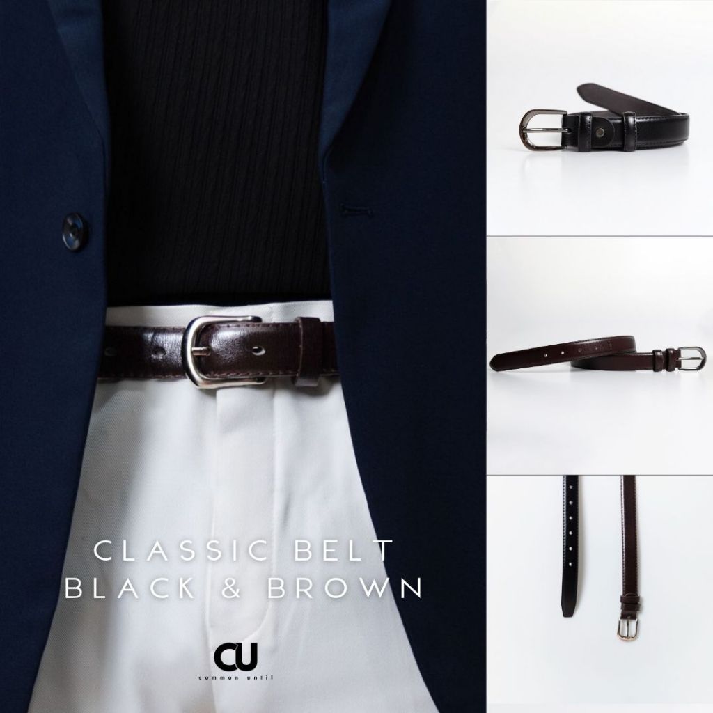 CU [2สี] เข็มขัดผู้ชาย /ผู้หญิง  CLASSIC BELT 3cm แฟชั่นคลาสสิก ความกว้างพอดี