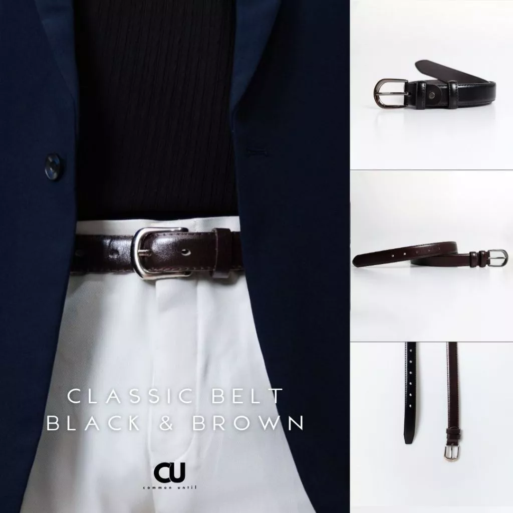 CU [2สี] เข็มขัดผู้ชาย /ผู้หญิง CLASSIC BELT 3cm แฟชั่นคลาสสิก ความกว้างพอดี