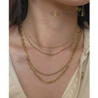 สร้อยคอเรียบ วัสดุสแตนเลสแท้ สร้อยเปล่า ชุบทอง 18K สร้อยคอรวมทุกรุ่น Necklace Givemethat