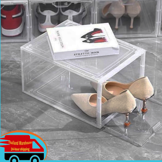 กล่องใส่รองเท้าสตรี Stackable Shoe Box Shoe Rack ตู้รองเท้าสำหรับเก็บรองเท้า มี 2 ขนาด