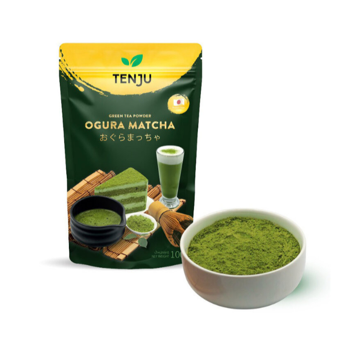 Tenju Ogura Matcha ผงโอกุระมัทฉะเกรดพรีเมี่ยม นำเข้าจากประเทศญี่ปุ่น ปริมาณ 100กรัม