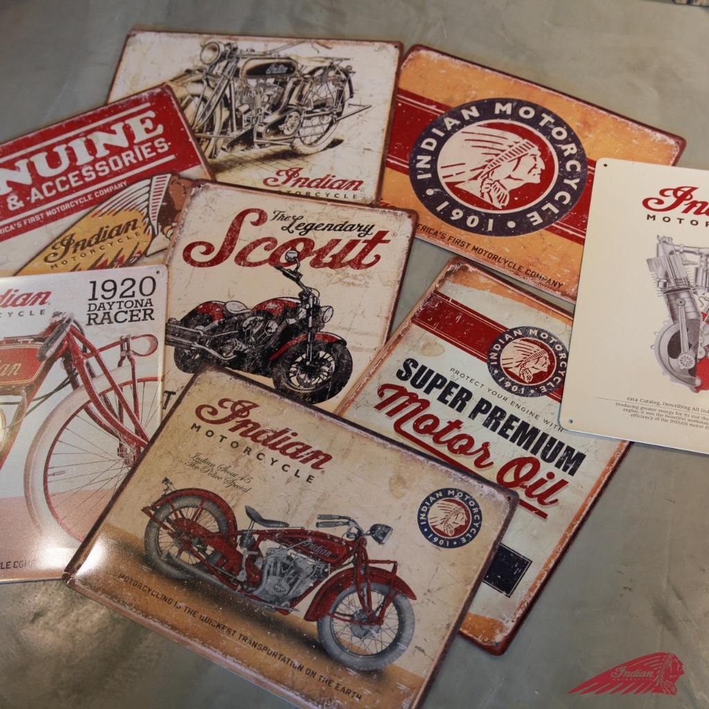 ป้ายเหล็ก ตกแต่ง Metal Sign Indian Motorcycle