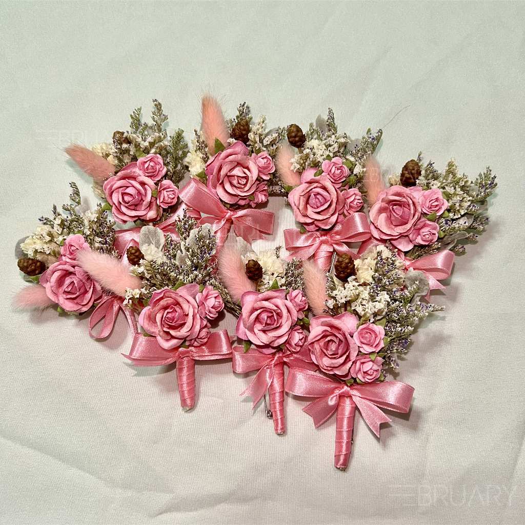 ดอกไม้ปักอก เข็มกลัดดอกไม้ติดเสื้อ เข็มกลัดติดหน้าอกมินิมอลงานมงคล-งานแต่งงาน-งานฉลอง (จัดส่ง1-2วัน)