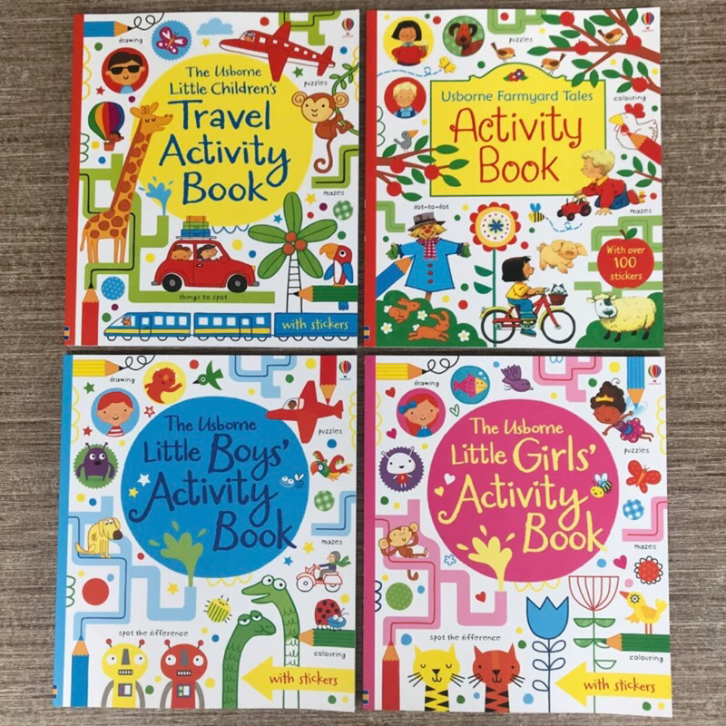พร้อมส่ง  Usborne Activity book หนังสือกิจกรรมสำหรับเด็ก ลากเส้นโยงเส้น จับคู่คำศัพท์ จับคู่ภาพ ระบายสีภาพ