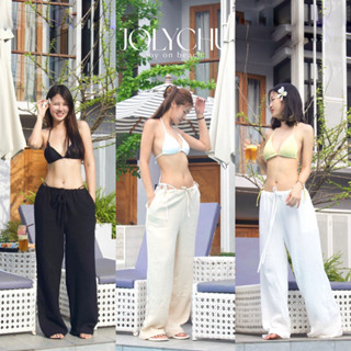 ✨พร้อมส่งJOLYCHU กางเกงขายาว ผ้าสาลู กางเกงไปทะเล กางเกงคลุม…