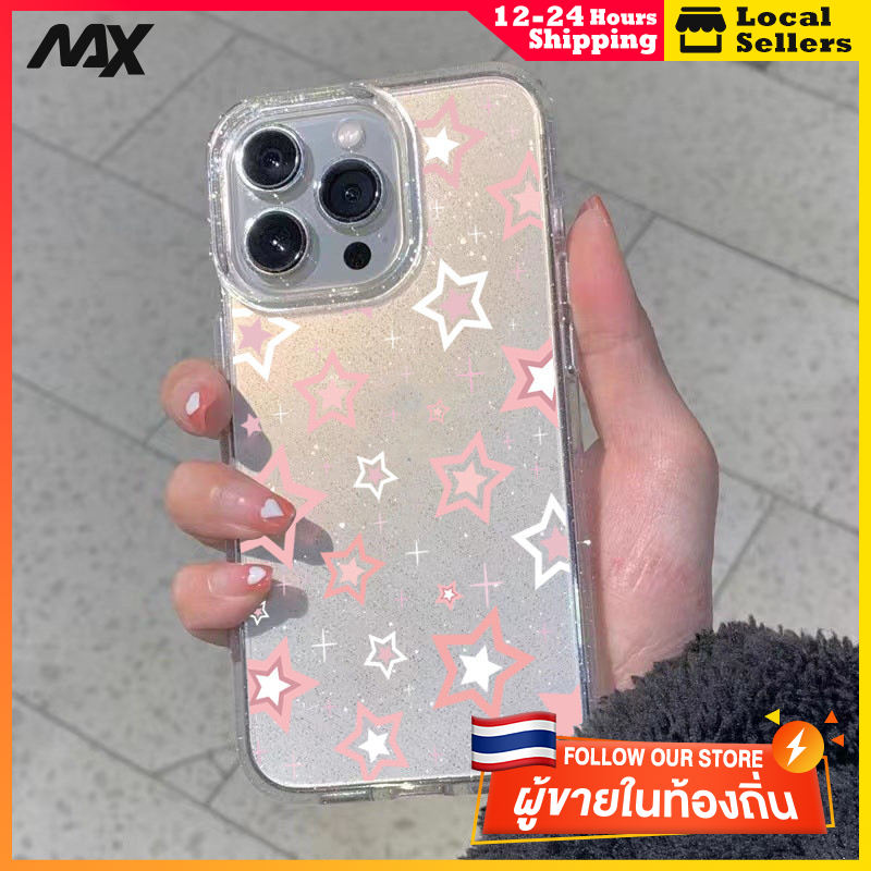 ผงเพชรแผ่นโปร่งใส เทรนด์แฟชั่น ดาว for 11 12 13 15 14plus 15 pro max XR 12 13pro 14 7P 8P XS 14Pro 11pro