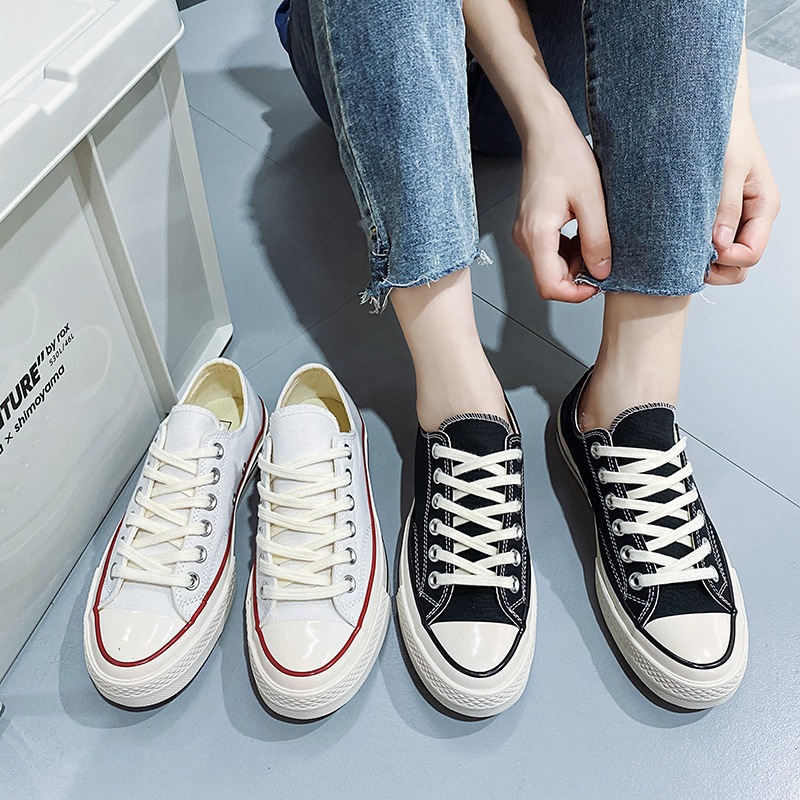 ขนาดใหญ่35-44รองเท้าผ้าใบ รองเท้าผ้าใบผู้หญิง ทรงเตี้ย ใส่สบาย ระบายอากาศดี จัดส่งจากประเทศไทย